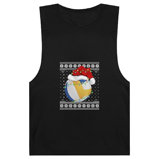 Volleyball Player Ugly Christmas Barnard Tanks