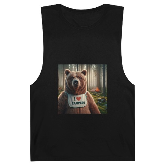 I love campers Grizzly bear with bib Barnard Tanks