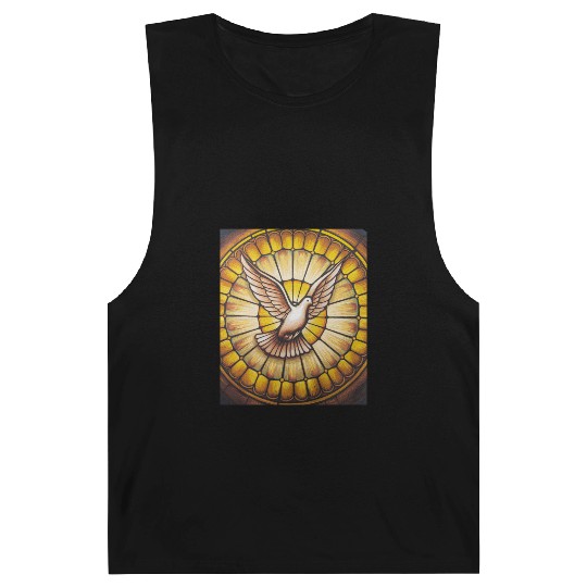 Stained Glass Dove in Flight - Peace & Spiritualit Barnard Tanks