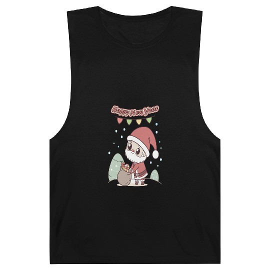 Chibi Santa Happy New Year Celebration Barnard Tanks