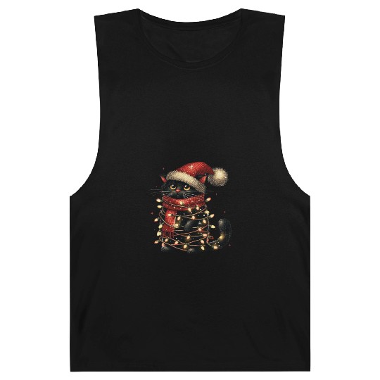 Black Cat In Christmas Light, Cat Lights Barnard Tanks