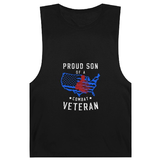 Proud Son of a Combat Veteran - Retro Military Barnard Tanks