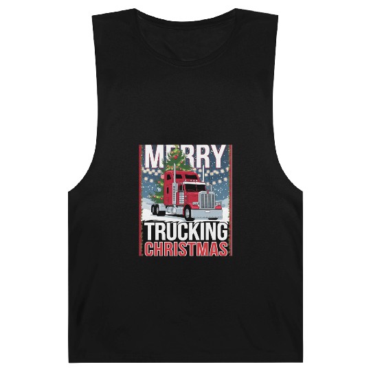 Merry Trucking Christmas Festive Semi-Truck Card Barnard Tanks