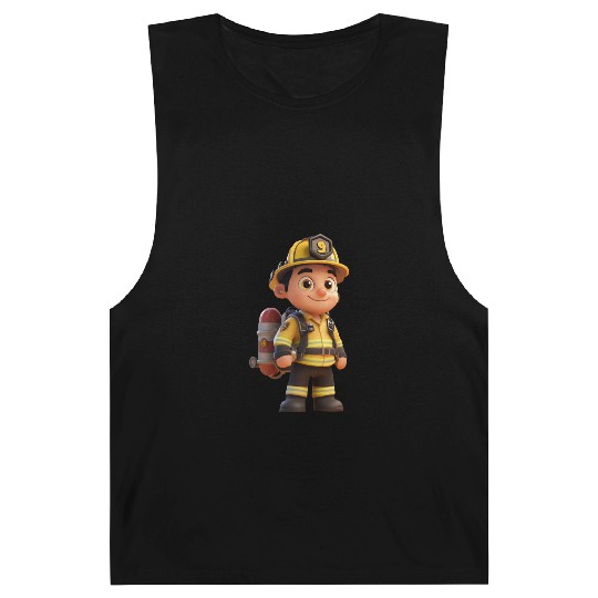 Friendly Firefighter Cartoon Character Barnard Tanks