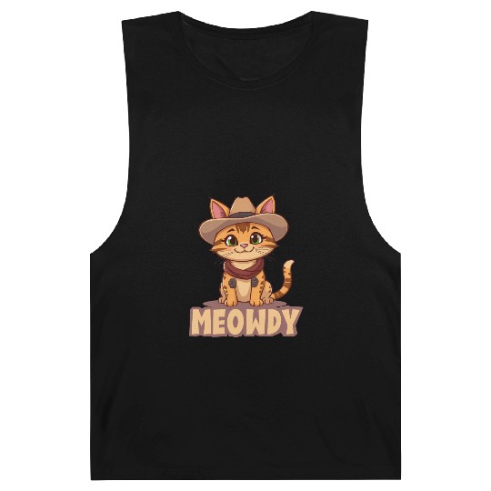 Cowboy Cat "Meowdy" Western yellow wild west cat Barnard Tanks