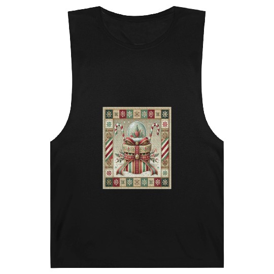 Christmas Snow Globe with Candy Canes and Ribbons Barnard Tanks