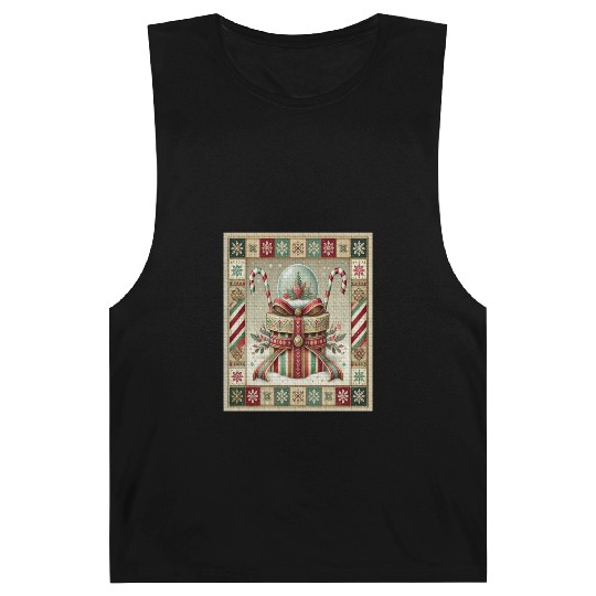 Christmas Snow Globe with Candy Canes and Ribbons Barnard Tanks