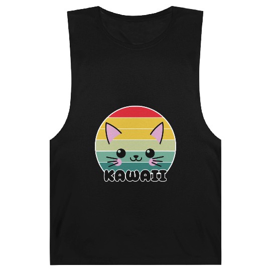 Kawaii Cat Face, Cat Lovers Barnard Tanks