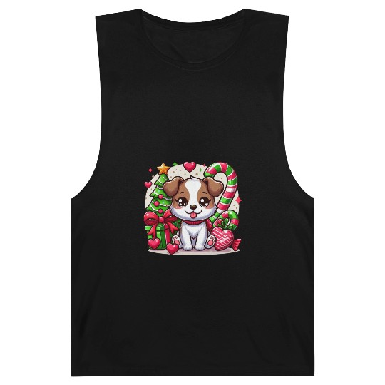 FUNNY CHRISTMAS DOG Barnard Tanks