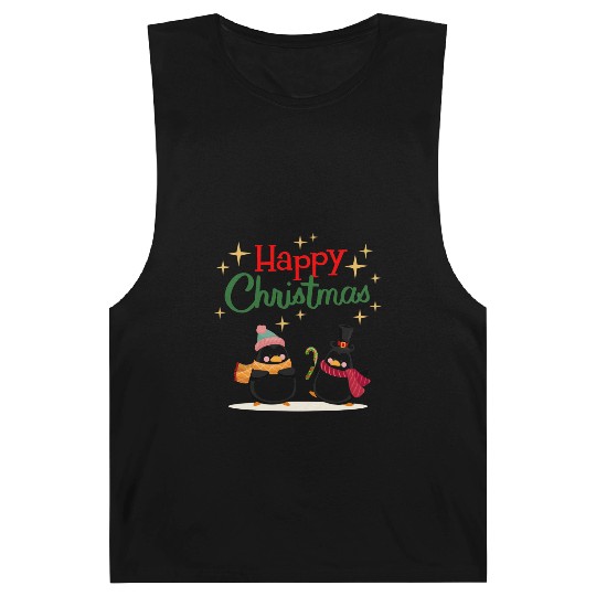 Cute cartoon penguins celebrating Christmas Barnard Tanks