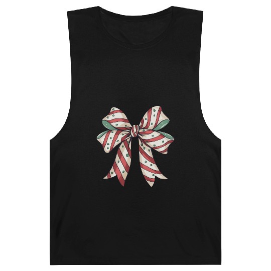 Christmas Coquette bow, Christmas Retro Barnard Tanks
