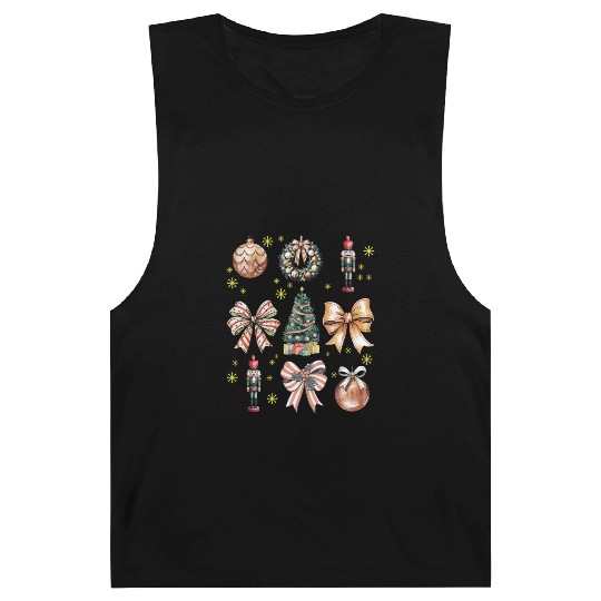 Christmas Coquette Bow, Cute Christmas Tree Barnard Tanks