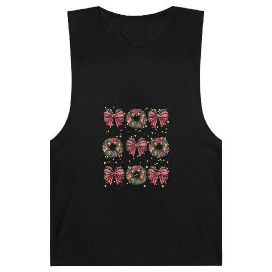 Christmas wreath, Christmas Coquette Bow Barnard Tanks