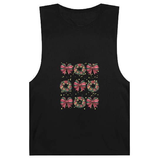 Christmas wreath, Christmas Coquette Bow Barnard Tanks