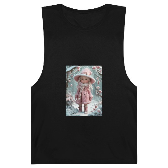 Full body of a realistic sweetness baby chibi girl Barnard Tanks