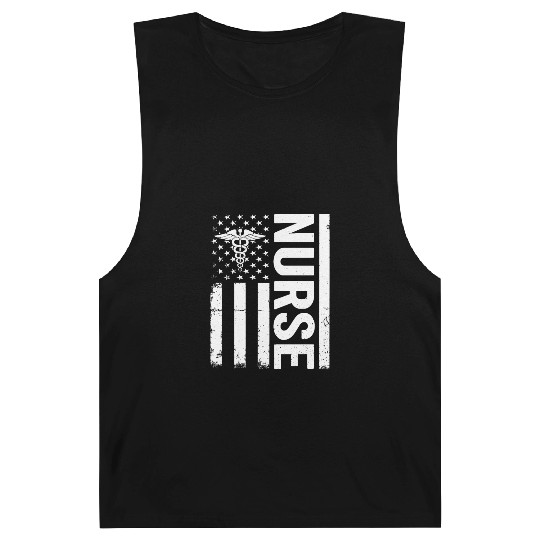 Nursing Nurse - Nurse US Flag Barnard Tanks