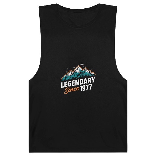 Legendary Since 1977 Hiker Birthday Mountain Barnard Tanks