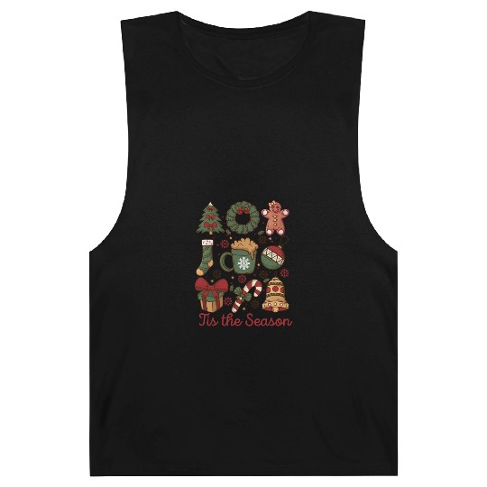 Tis the Season Retro Coquette Cute Christmas Barnard Tanks