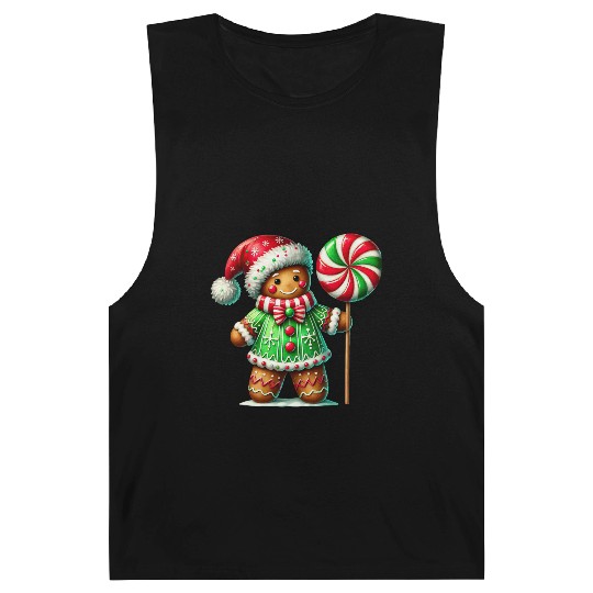 Gingerbread Christmas, Merry Christmas, Candy Barnard Tanks