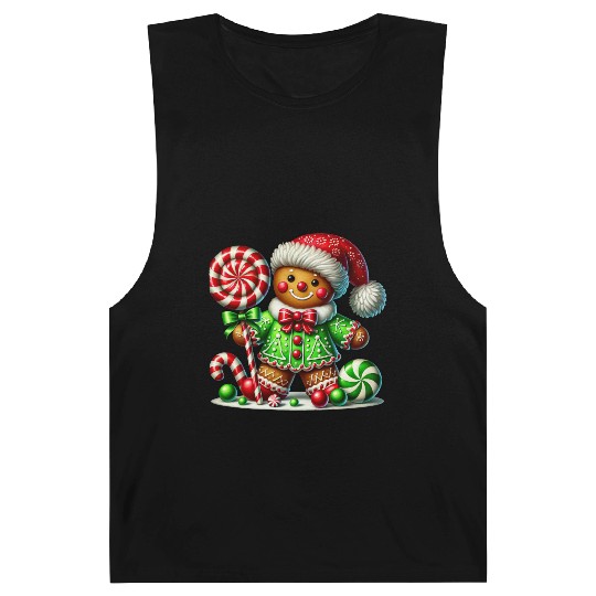 Gingerbread Christmas, Merry Christmas, Candy Barnard Tanks