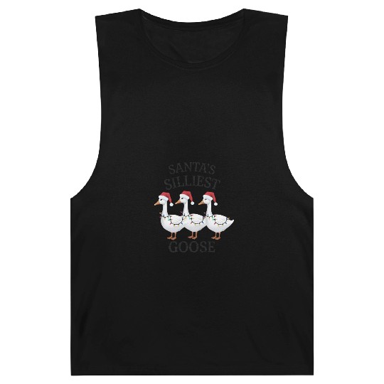 Santa's Silliest Goose Christmas Barnard Tanks