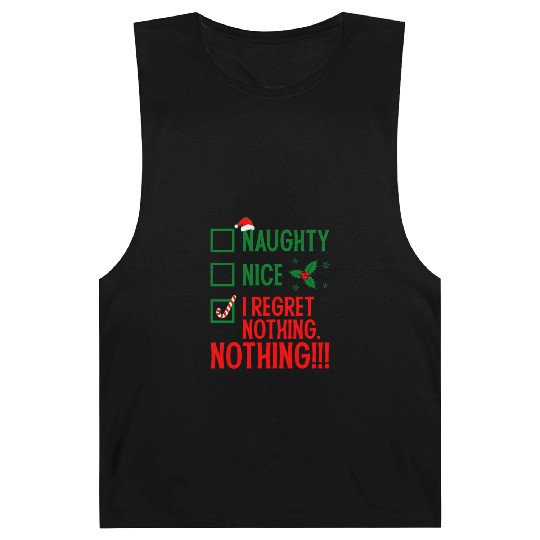 Naughty, Nice, No Regrets Christmas Barnard Tanks