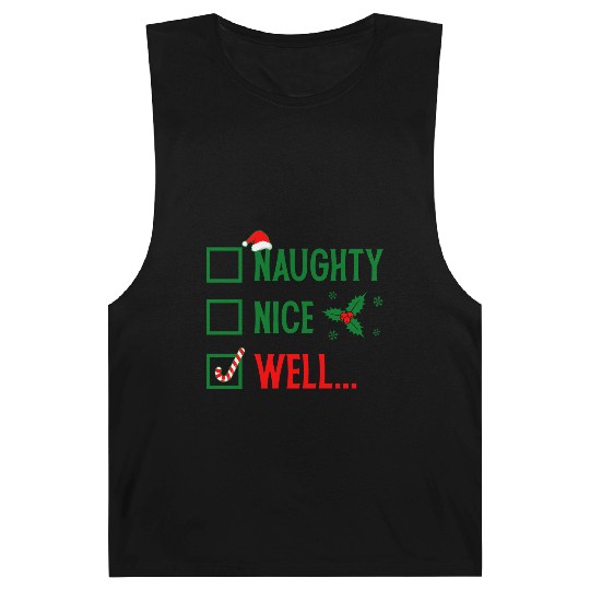 Naughty or Nice Funny Christmas Barnard Tanks