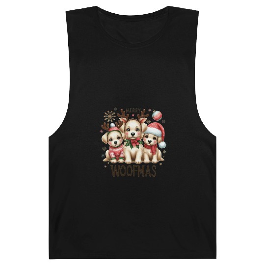 Merry Woofmas, Christmas Retro Barnard Tanks