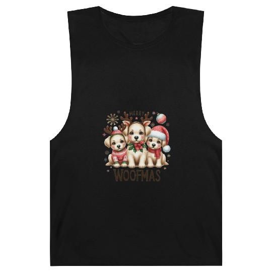 Merry Woofmas, Christmas Retro Barnard Tanks