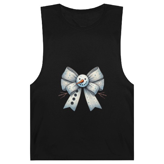 Snowman Coquette Bow, Merry Christmas Barnard Tanks