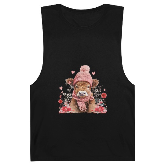 Cute Highland Cow Valentines Day Barnard Tanks