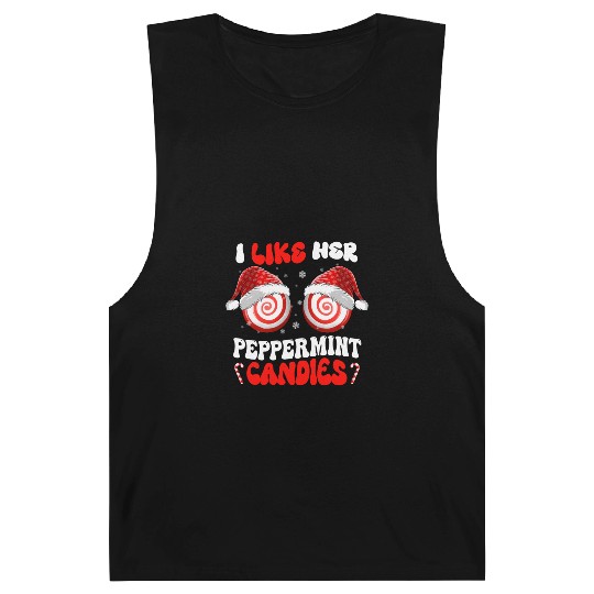 I Like Her Peppermint Candies Couples Christmas Barnard Tanks