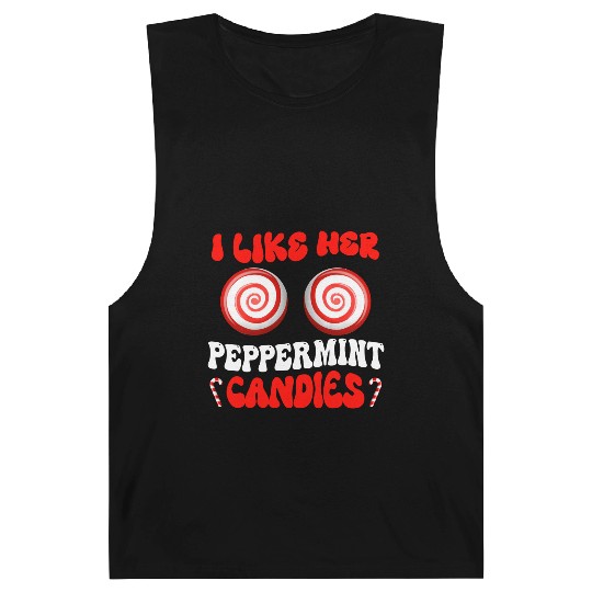 I Like Her Peppermint Candies Couples Christmas Barnard Tanks