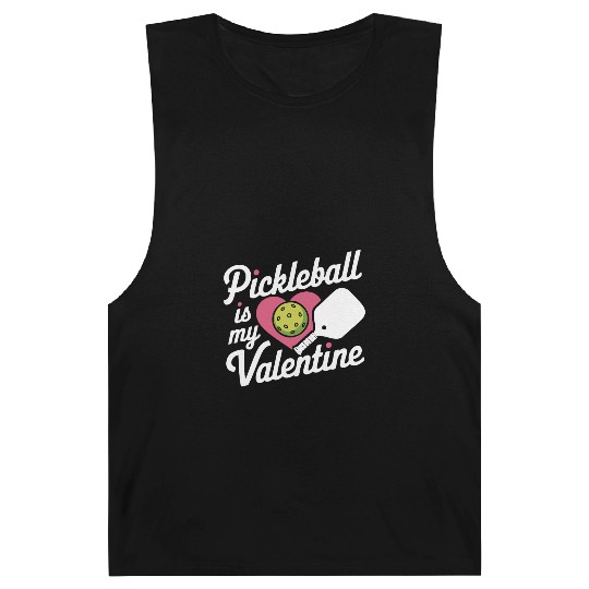 Valentines Day Pickleball Paddle Ball Heart Cute Barnard Tanks
