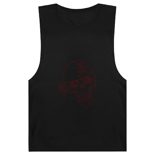 Pirate Hat Skull Skeleton Halloween Head Scarf Fun Barnard Tanks