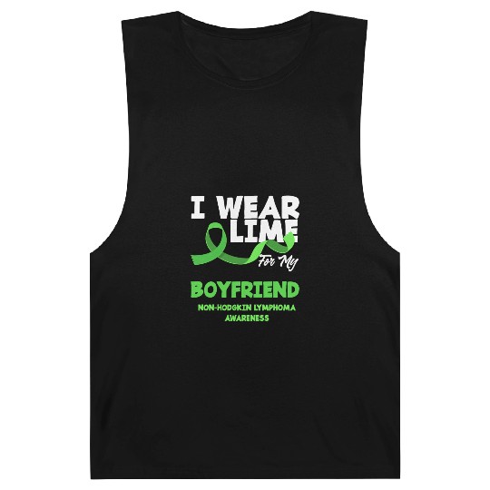 Non-Hodgkin Lymphoma Awareness Wear Lime Boyfriend Barnard Tanks