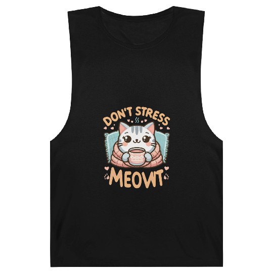 gift idea funny quote relaxation design kawaii cat Barnard Tanks