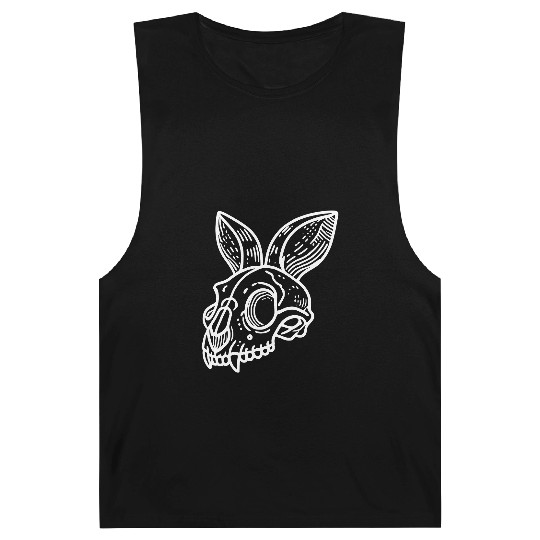 Minimalistic Vector Rabbit Skull Kids Drawing Barnard Tanks