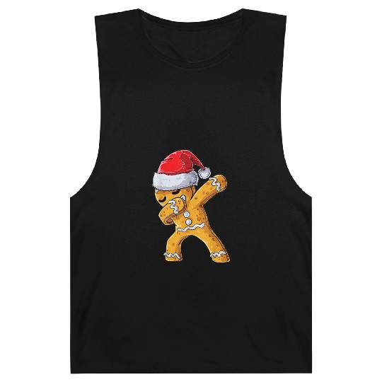 Dabbing Gingerbread Santa Christmas Xmas Cookie Barnard Tanks