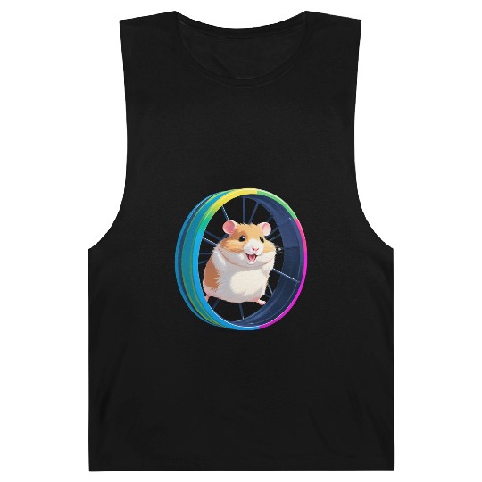 Happy Hamster on Exercise Wheel Barnard Tanks