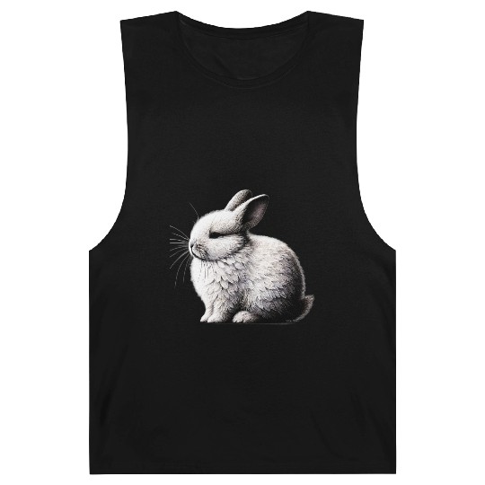 Minimal Whiskers - Peaceful Bunny Art by TSQ Barnard Tanks