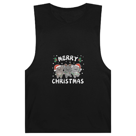 Merry Christmas Cute Mouse Festive Lights Mouse Barnard Tanks