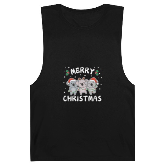 Merry Christmas Cute Koala Festive Lights Koala Barnard Tanks