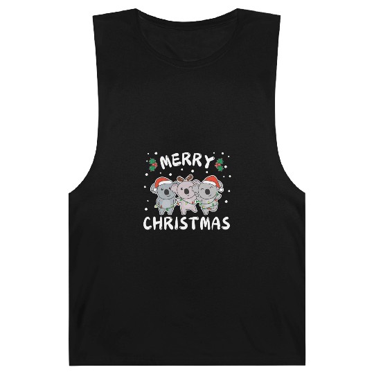 Merry Christmas Cute Koala Festive Lights Koala Barnard Tanks