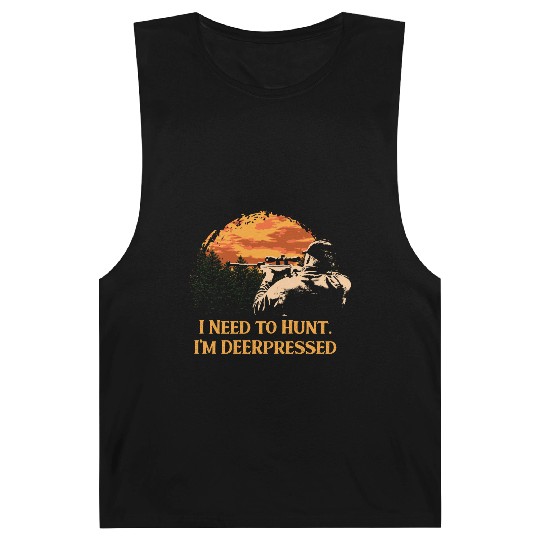 Im DEERpressed Deer Hunting Elk Hunter Funny Dad J Barnard Tanks