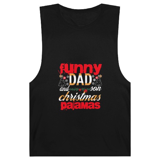 funny dad and son christmas pajamas t eshort Barnard Tanks