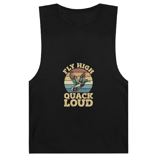 Mallard Duck Fly High Quack Loud Retro Water Bird Barnard Tanks