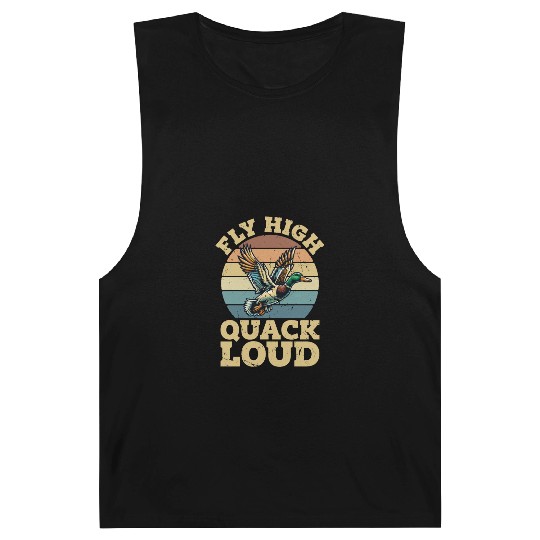 Mallard Duck Fly High Quack Loud Retro Water Bird Barnard Tanks