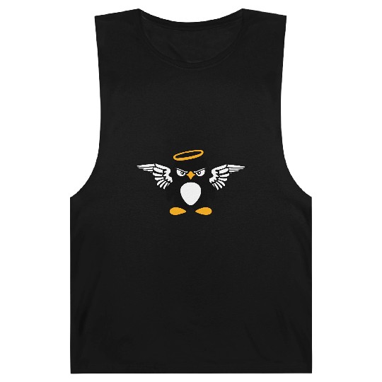 Evil Penguin Angel Wings Halo Holy Heaven Bad Mood Barnard Tanks