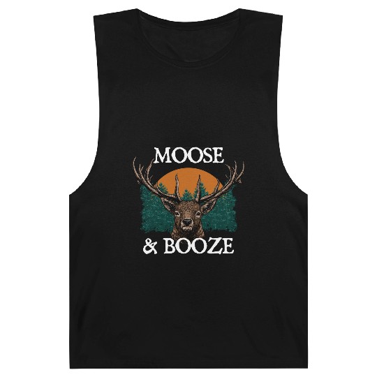 Moose and Booze Deer Hunting Elk Hunter Drinking Barnard Tanks